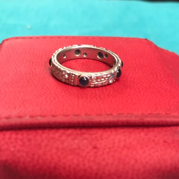 Alex Sepkus Platinum Sapphire and Diamond Band - Picture 2 of 4